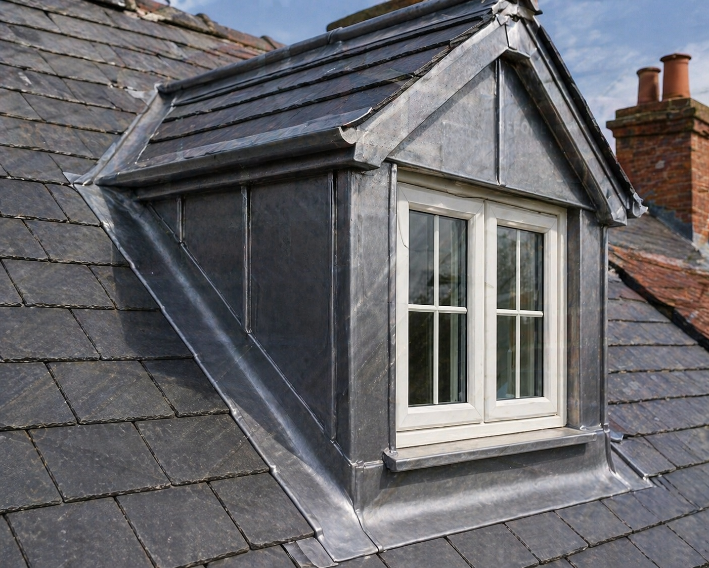 Dormer roof lead cladding